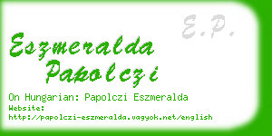 eszmeralda papolczi business card